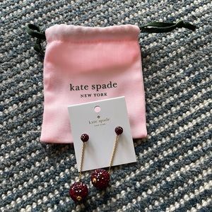 Kate Spade merlot crystal ball drop dangle earrings nwt